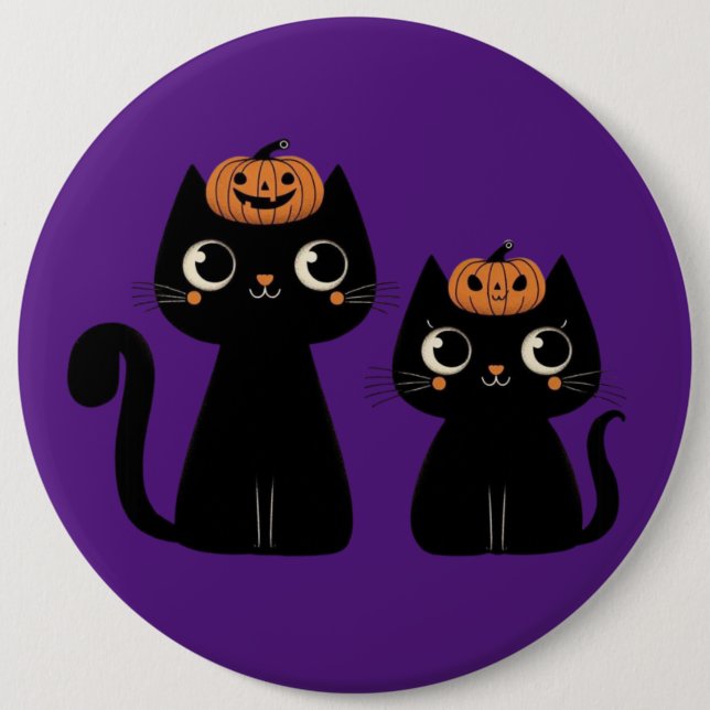 Halloween/Fall/Autumn/pumpkin/cat 6 Cm Round Badge (Front)