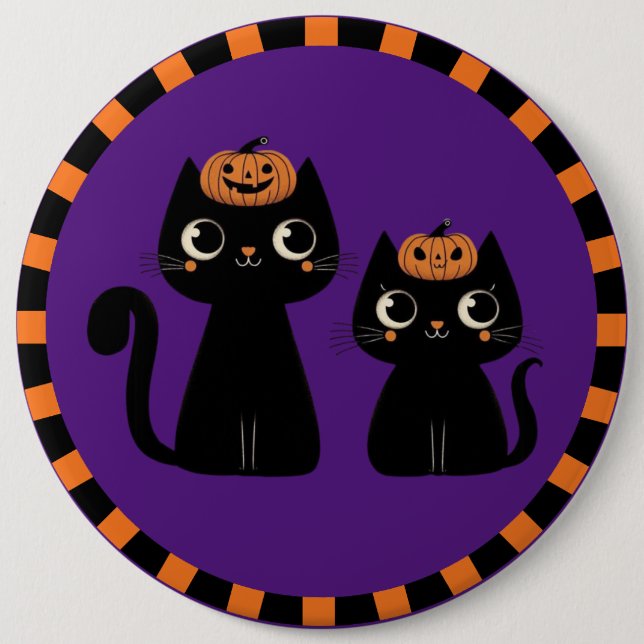 Halloween/Fall/Autumn/pumpkin/cat 6 Cm Round Badge (Front)