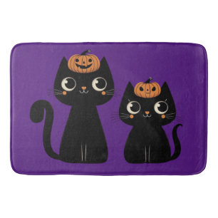 Halloween/Fall/Autumn/pumpkin/cat Bath Mat