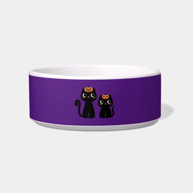 Halloween/Fall/Autumn/pumpkin/cat Bowl (Front)
