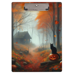 Halloween/Fall/Autumn/pumpkin/cat Clipboard