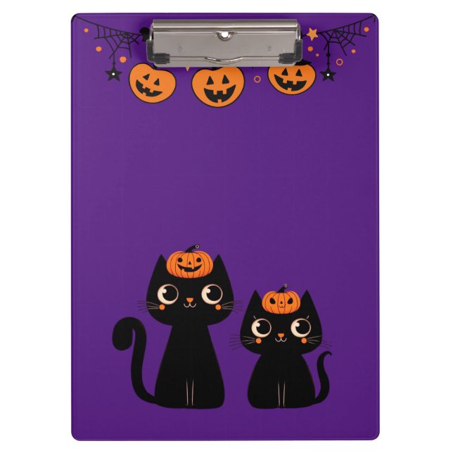 Halloween/Fall/Autumn/pumpkin/cat Clipboard (Front)