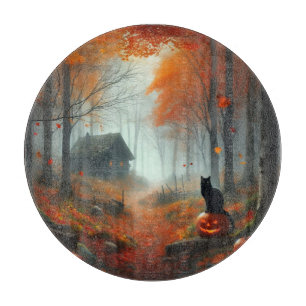 Halloween/Fall/Autumn/pumpkin/cat Cutting Board