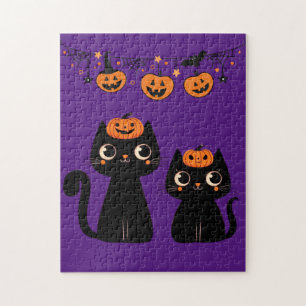 Halloween/Fall/Autumn/pumpkin/cat Jigsaw Puzzle