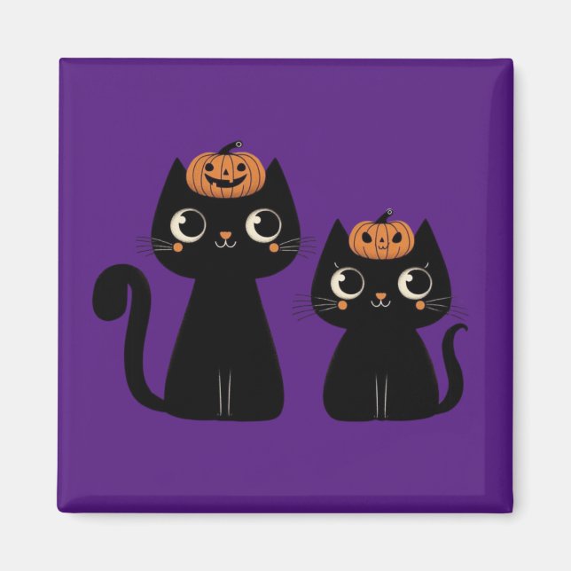 Halloween/Fall/Autumn/pumpkin/cat Magnet (Front)
