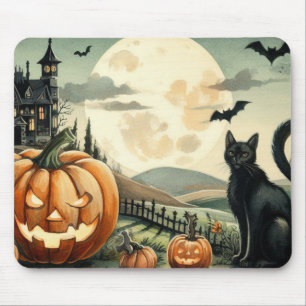 Halloween/Fall/Autumn/pumpkin/cat Mouse Pad