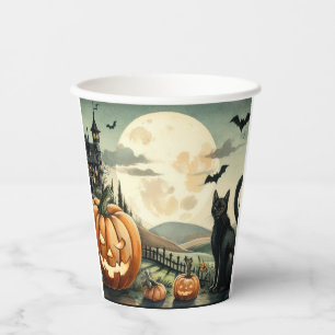 Halloween/Fall/Autumn/pumpkin/cat Paper Cups