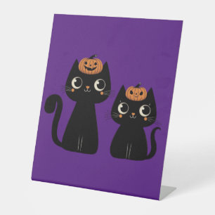 Halloween/Fall/Autumn/pumpkin/cat Pedestal Sign