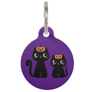 Halloween/Fall/Autumn/pumpkin/cat Pet Tag