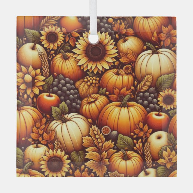 Halloween/Fall/Autumn/pumpkin Glass Tree Decoration (Front)