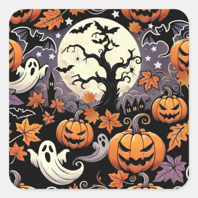 Halloween/Fall/Autumn Square Sticker (Front)