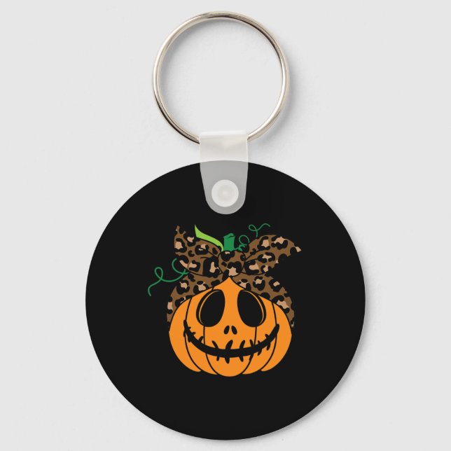 Halloween Fall Cute And Fun Pumpkin  Key Ring (Front)
