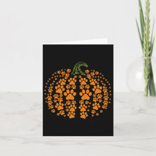 Halloween Fall Cute Paws Pumpkin Pet Lovers  Card