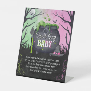 Halloween Fall Don't Say Baby Baby Shower Sign