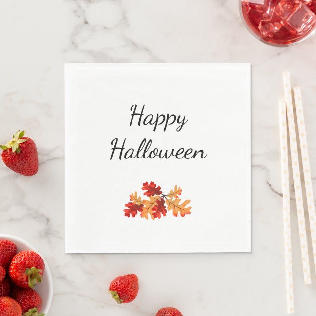 Halloween Fall Foliage Elegant Leaves Napkin (Insitu)