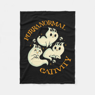 Halloween Fall Fun Cute Purranormal Cativity Fleece Blanket