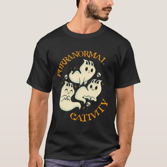 Halloween Fall Fun Cute Purranormal Cativity  T-Shirt (Front)