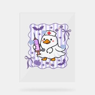 Halloween Fall Purple Coquette Goose Nurse Aesthet Acrylic Sign