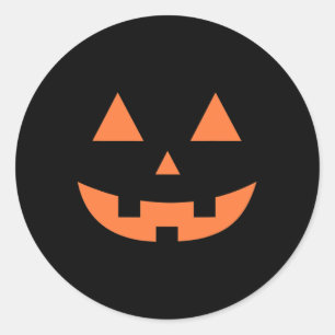 Halloween Fall Scary Jack O' Lantern Pumpkin Classic Round Sticker