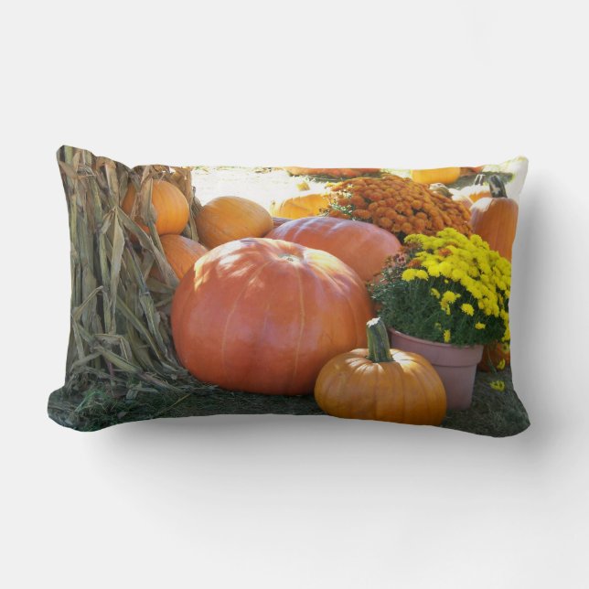 Halloween Fall Scene Lumbar Cushion (Front)