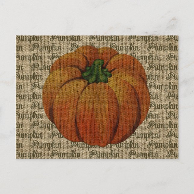 Halloween & Fall Vintage Pumpkin Postcard (Front)