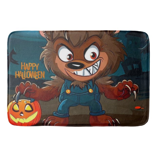 Halloween/Fall/Werewolf/Cartoon Bath Mat (Front)