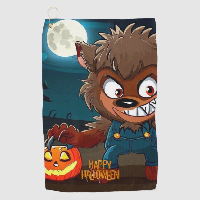 Halloween/Fall/Werewolf/Cartoon Golf Towel (Front)
