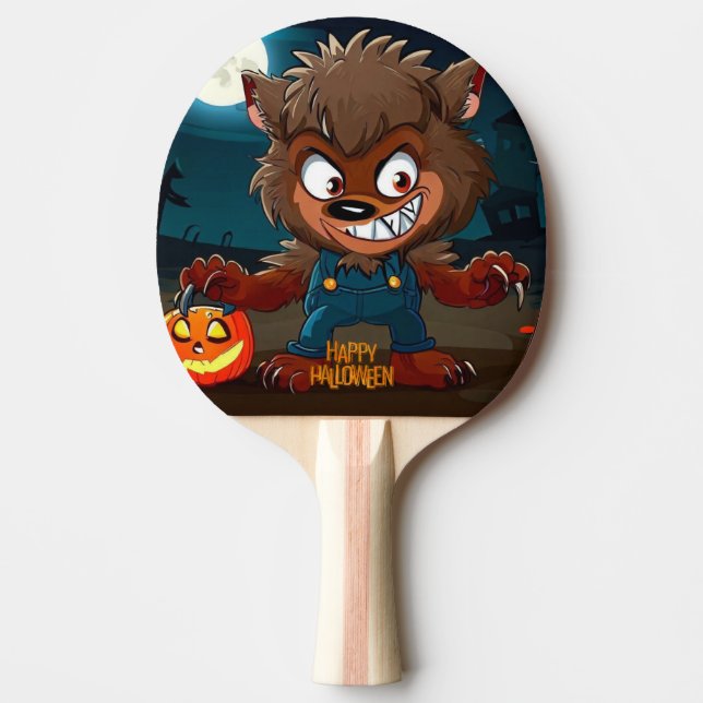 Halloween/Fall/Werewolf/Cartoon Ping Pong Paddle (Front)