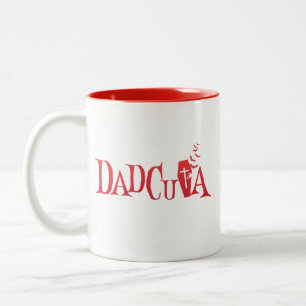 Halloween Family Matching Dad Dadcula Dracula Two-Tone Coffee Mug