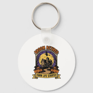 Halloween Farmer Shirt Spooky Haunted Farm Witch T Key Ring