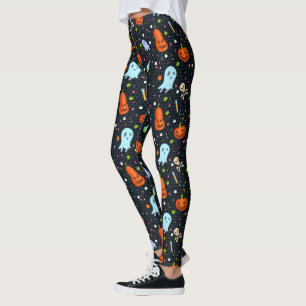 Halloween Fashion Ghosts And Pumpkins Leggings