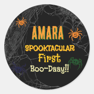 Halloween  Favour Sticker Spiders Birthday sticker