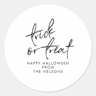 Halloween Favour Treat Tags Sticker Script Font