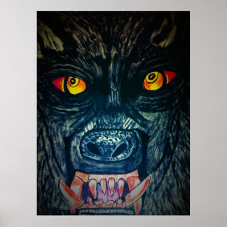 HALLOWEEN FEEDING WEREWOLF POSTER
