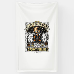 Halloween Feeling Shirt Vintage Haunted House Desi Banner