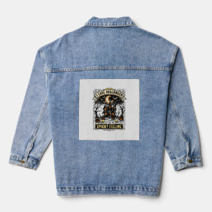 Halloween Feeling Shirt Vintage Haunted House Desi Denim Jacket