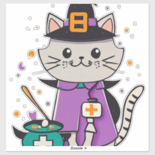 Halloween Feline Hero One Spooky Nurse Cat