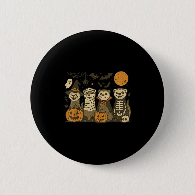Halloween Ferret Costumes Ghost Witch Mummy Men Wo 6 Cm Round Badge (Front)