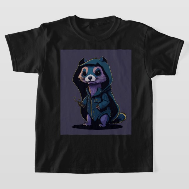 Halloween Ferret Fun T-Shirt (Laydown)
