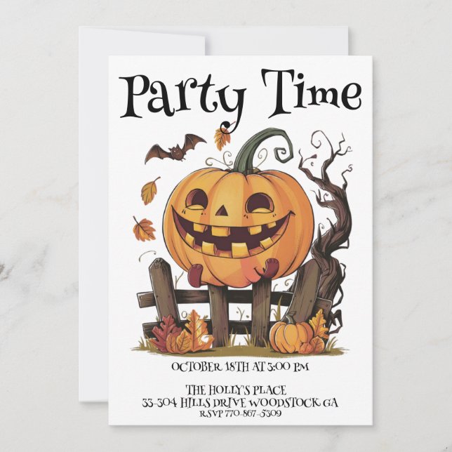 Halloween Festive Pumpkin Invitation (Front)