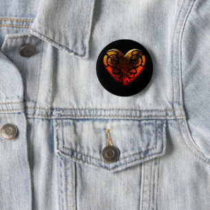 Halloween Filigree Goth Heart Button