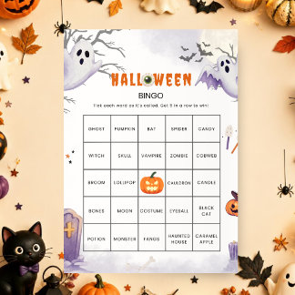 Halloween FilledBingo Game | Spooky Party Activity Invitation