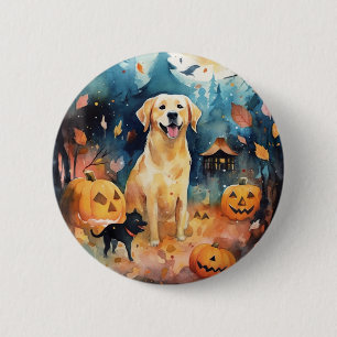 Halloween Finnish Lappund With Pumpkins Scary 6 Cm Round Badge