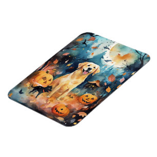 Halloween Finnish Lappund With Pumpkins Scary  Magnet