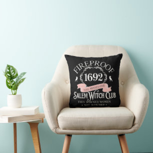 Halloween Fireproof 1692 Witch Throw Pillow