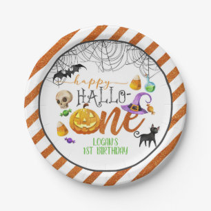 Halloween First Birthday Party Plate - Custom