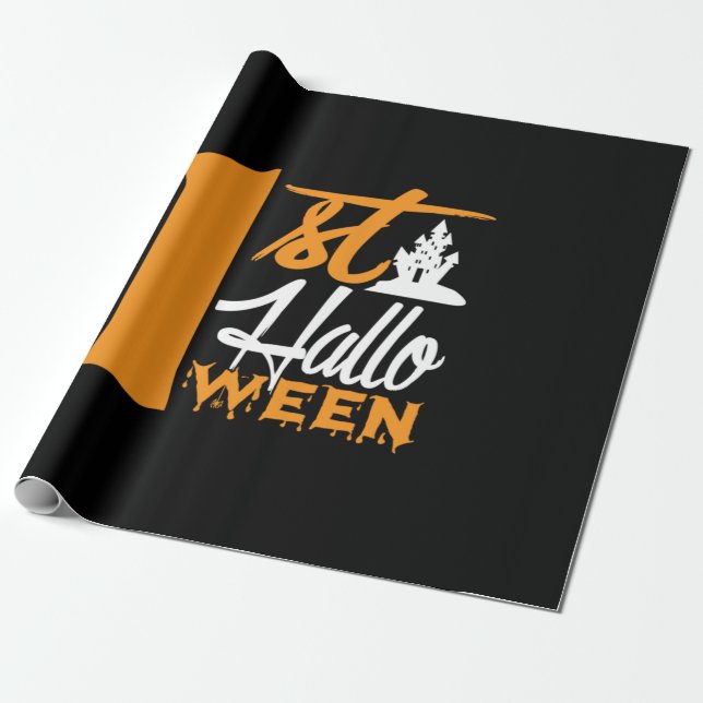 Halloween First Halloween Birthday Wrapping Paper (Unrolled)