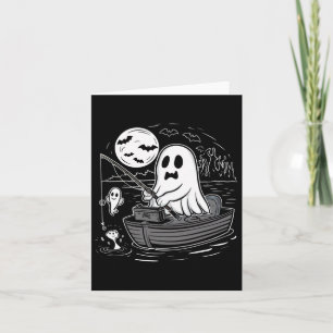Halloween Fishing Shirt Spooky Ghost Fisherman Fis Card