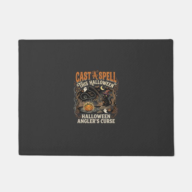 Halloween Fishing Spell Night Doormat (Front)