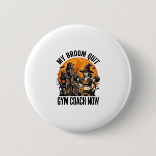 Halloween Fitness Trainer Witch Pumpkin Workout Gr 6 Cm Round Badge